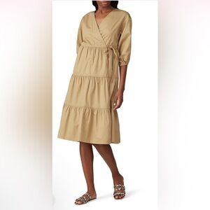 Sweet Baby Jamie Taupe 100% Cotton Wrap Dress